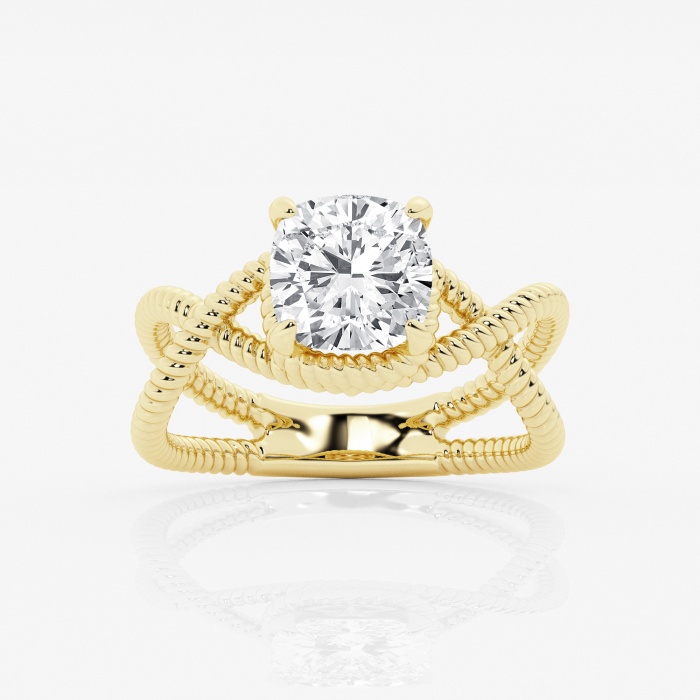 3 ctw Cushion Lab Grown Diamond Solitaire Engagement Ring