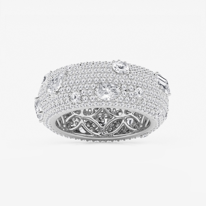 3 3/4 ctw Multi-Shape Lab Grown Diamond Pave Scatter Eternity Band