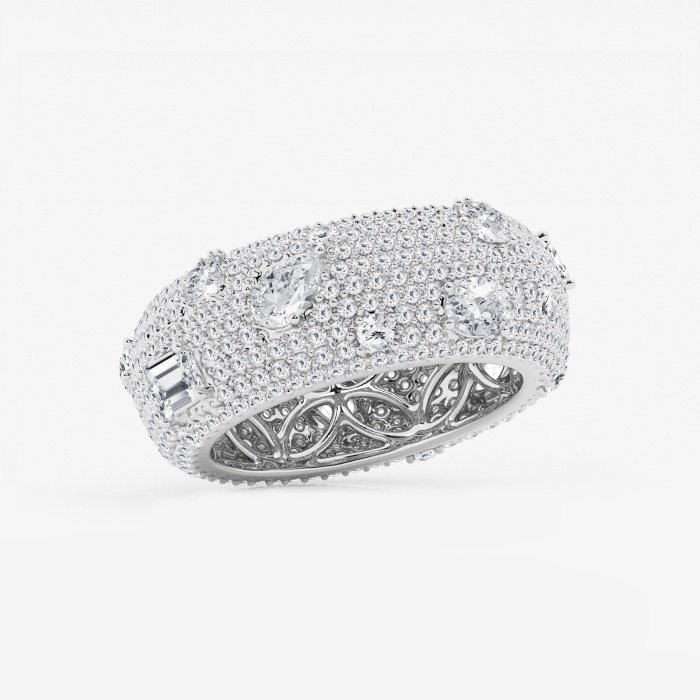 3 3/4 ctw Multi-Shape Lab Grown Diamond Pave Scatter Eternity Band