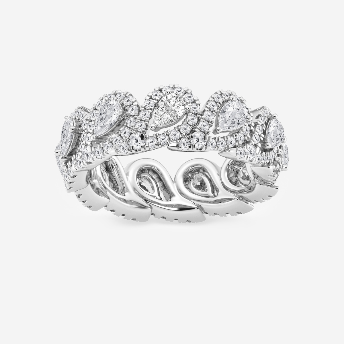 2 ctw Pear Lab Grown Diamond Halo Eternity Band