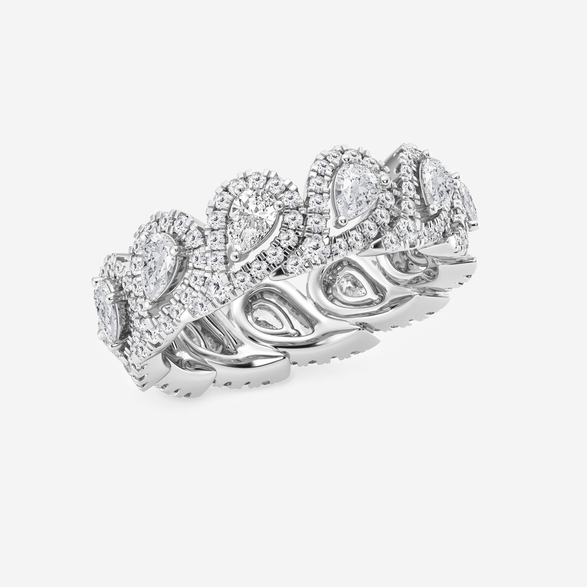 Additional Image 1 for  2 ctw Pear Lab Grown Diamond Halo Eternity Band