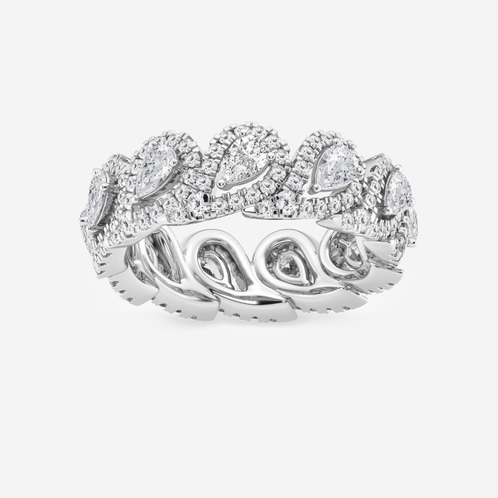 2 ctw Pear Lab Grown Diamond Halo Eternity Band