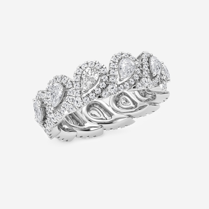 2 ctw Pear Lab Grown Diamond Halo Eternity Band
