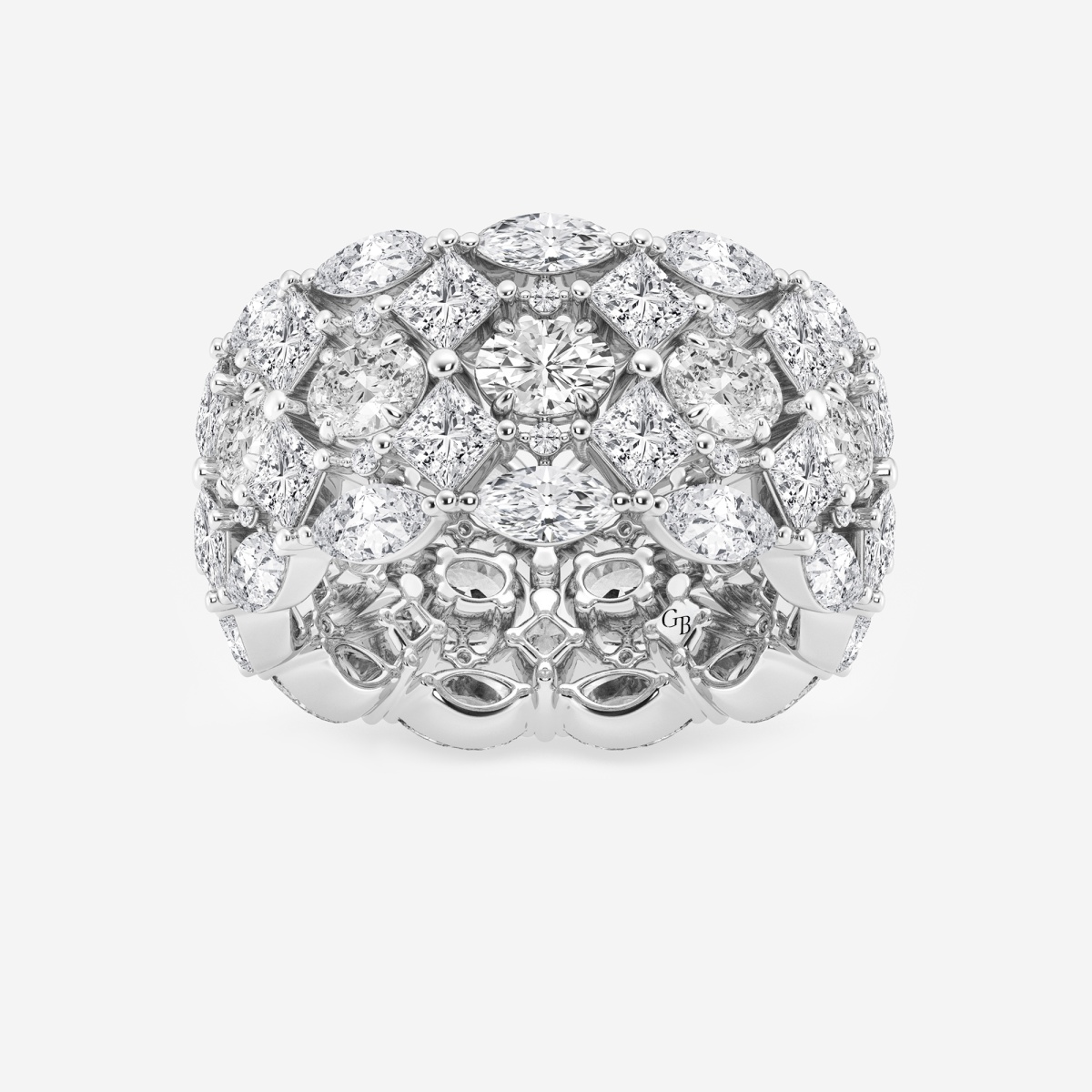 7 ctw Mosaic Design Multi-Shape Lab Grown Diamond Eternity Band