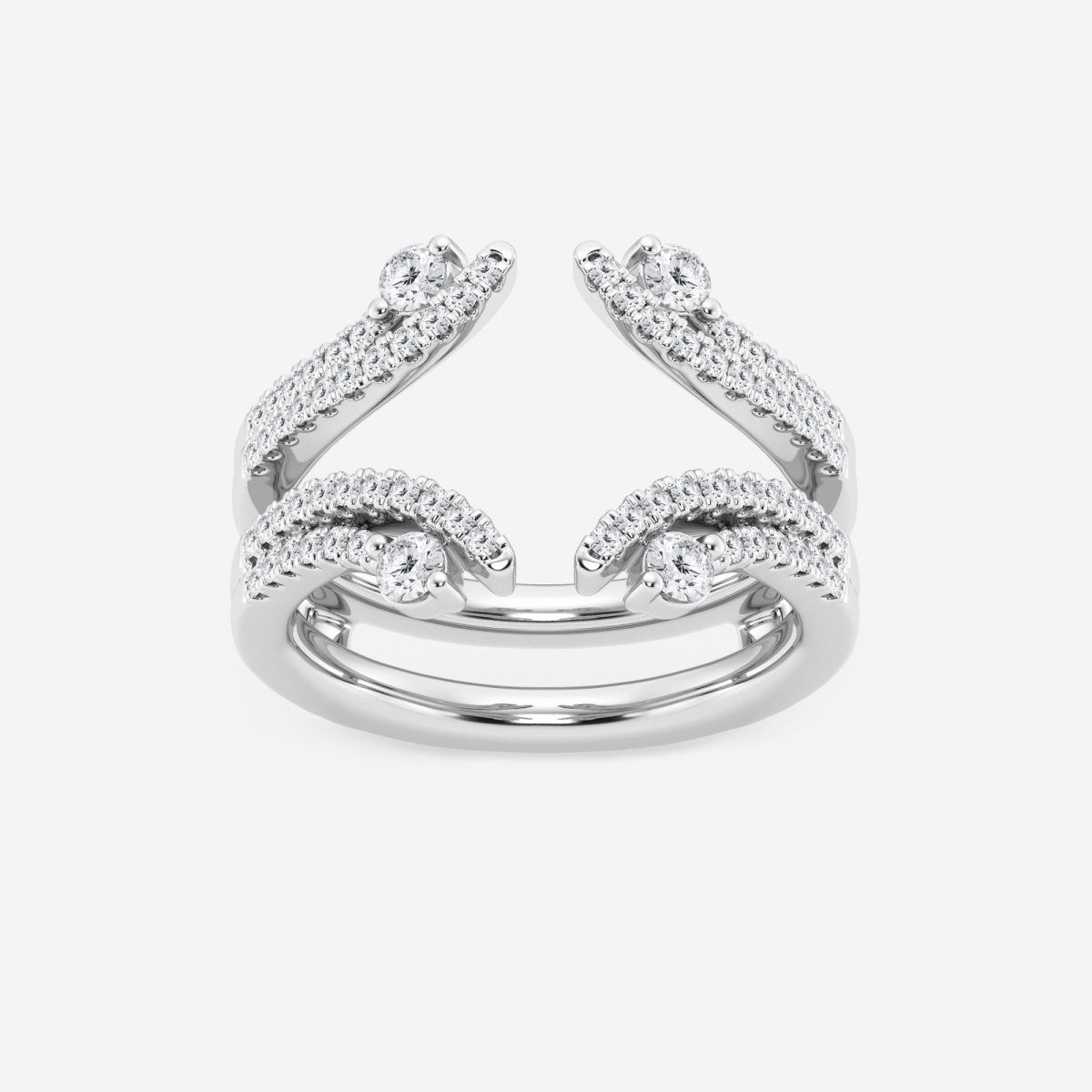 1/2 ctw Round Lab Grown Diamond Two Row Ring Enhancer