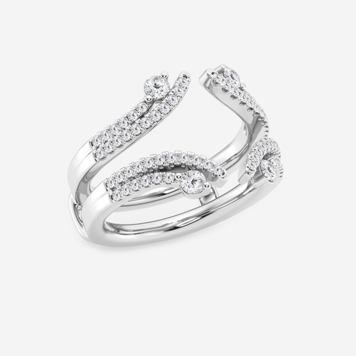 Additional Image 1 for  1/2 ctw Round Lab Grown Diamond Two Row Ring Enhancer