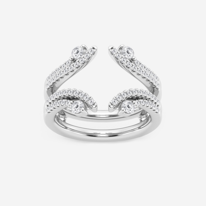 1/2 ctw Round Lab Grown Diamond Two Row Ring Enhancer