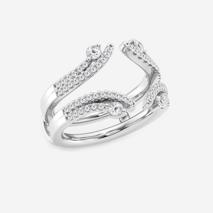 1/2 ctw Round Lab Grown Diamond Two Row Ring Enhancer