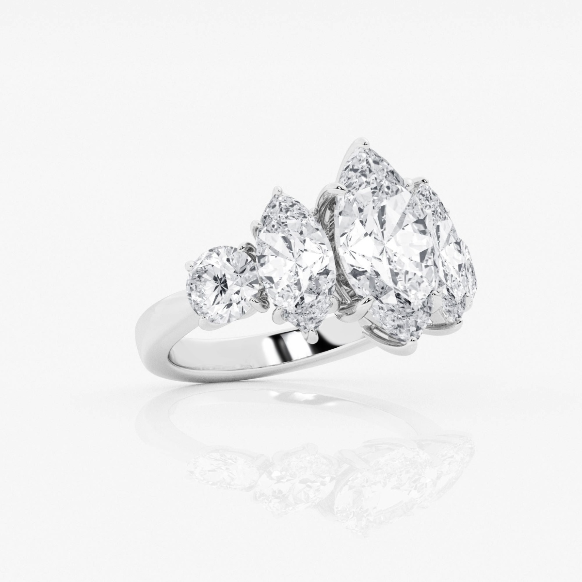 Additional Image 1 for  6 1/5 ctw Marquise Lab Grown Diamond Three-Stone Engagement Ring