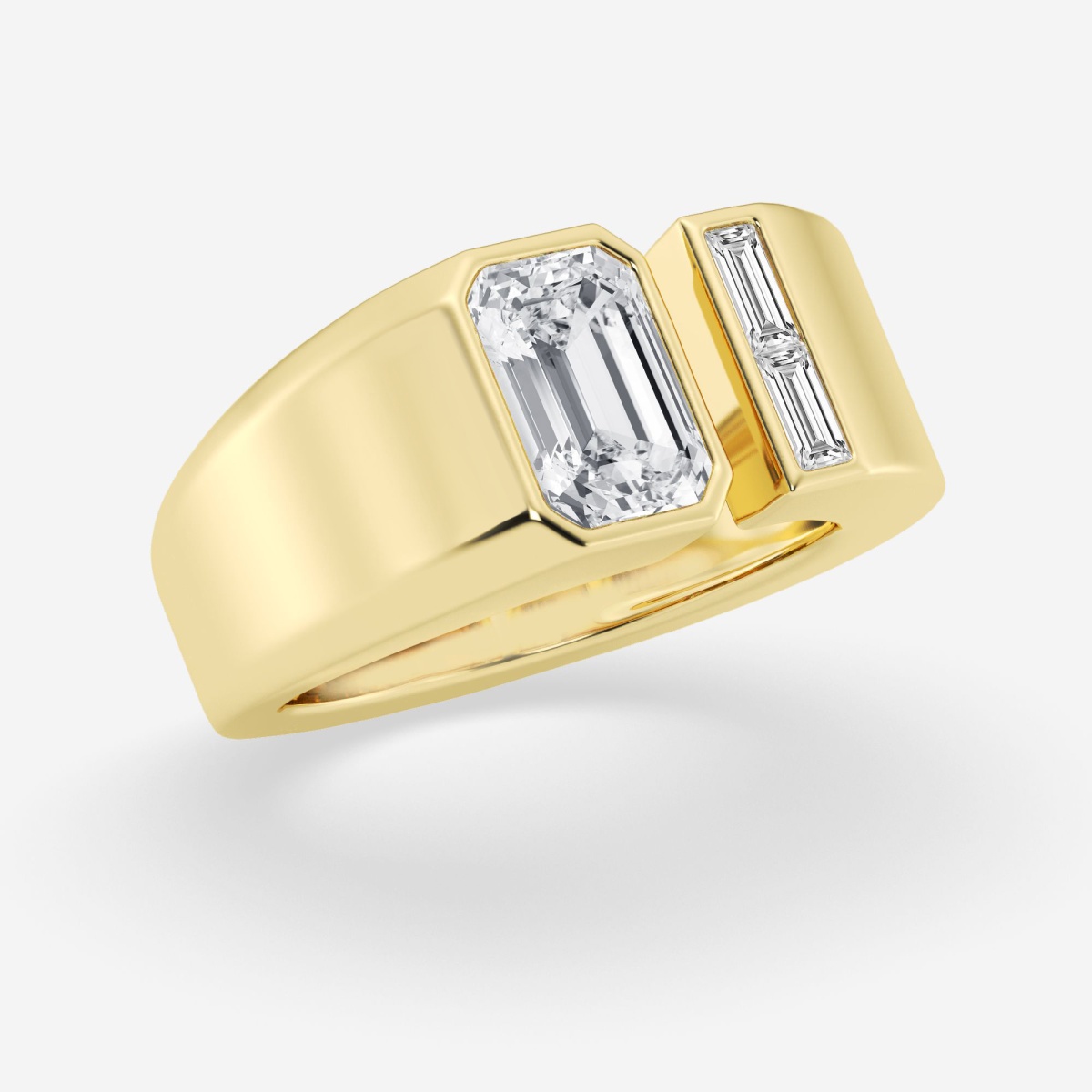 Additional Image 1 for  2 3/4 ctw Emerald Lab Grown Diamond Two Stone Solitaire Engagement Ring