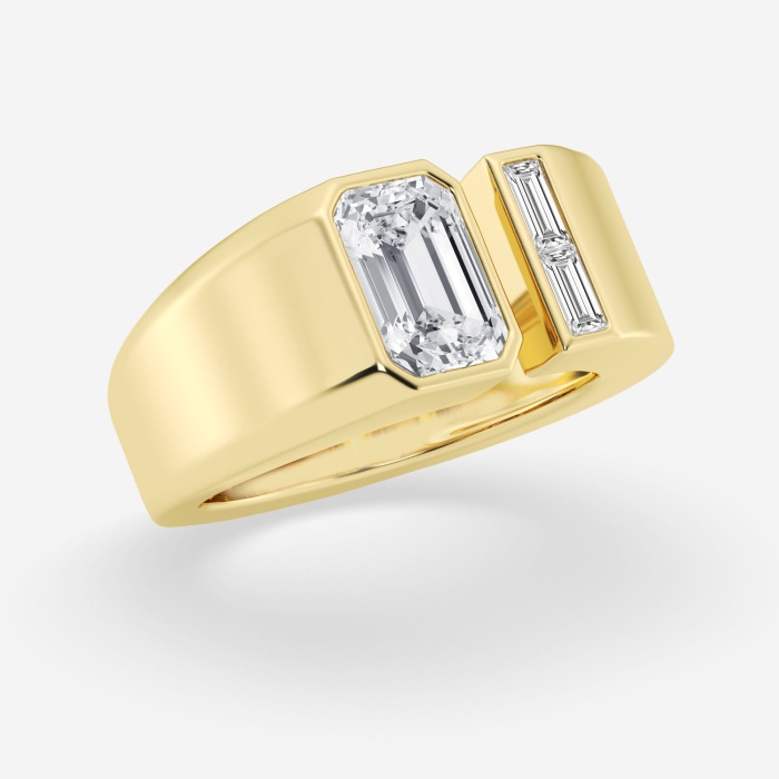 2 3/4 ctw Emerald Lab Grown Diamond Two Stone Solitaire Engagement Ring