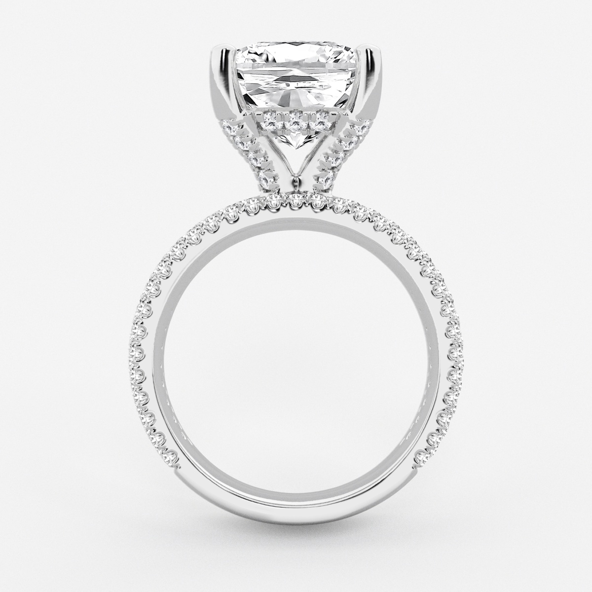 Additional Image 1 for  3 7/8 ctw Cushion Lab Grown Diamond Hidden Halo Engagement Ring