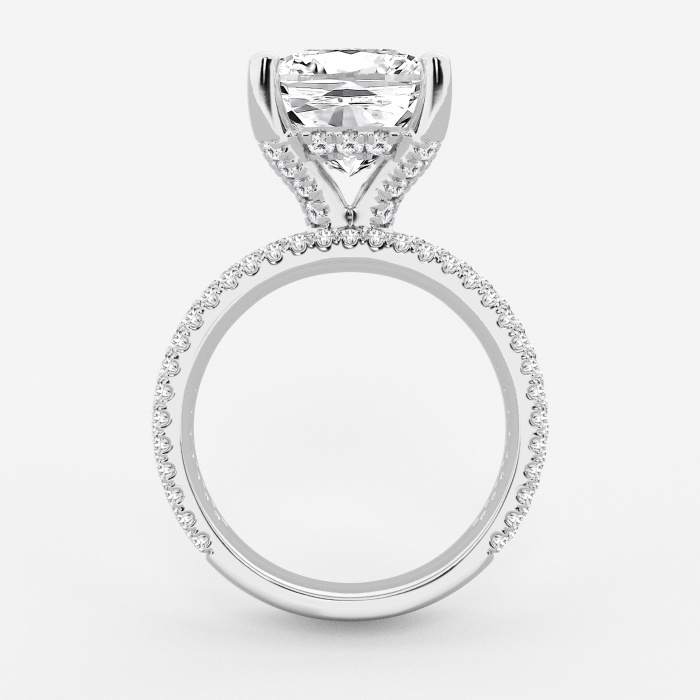 3 7/8 ctw Cushion Lab Grown Diamond Hidden Halo Engagement Ring