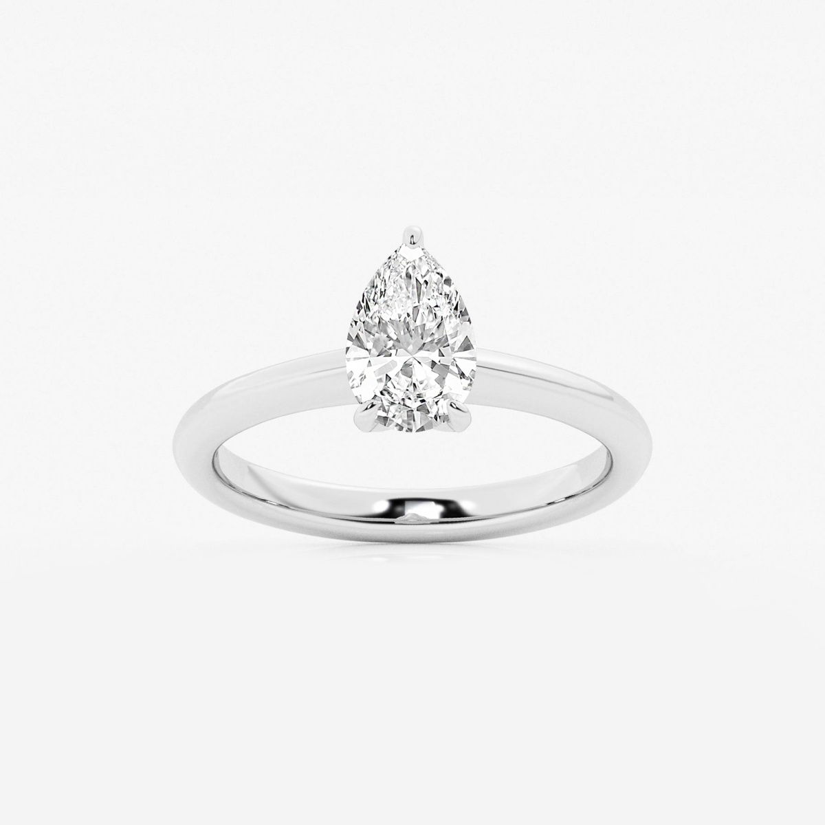 1 ctw Pear Lab Grown Diamond Knife Edge Solitaire Engagement Ring