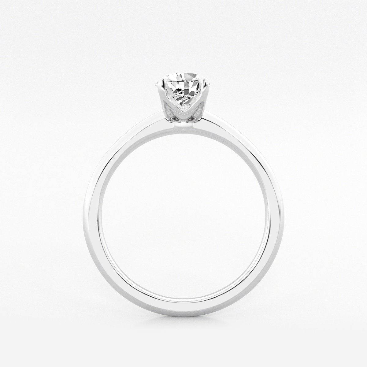 Additional Image 1 for  1 ctw Pear Lab Grown Diamond Knife Edge Solitaire Engagement Ring