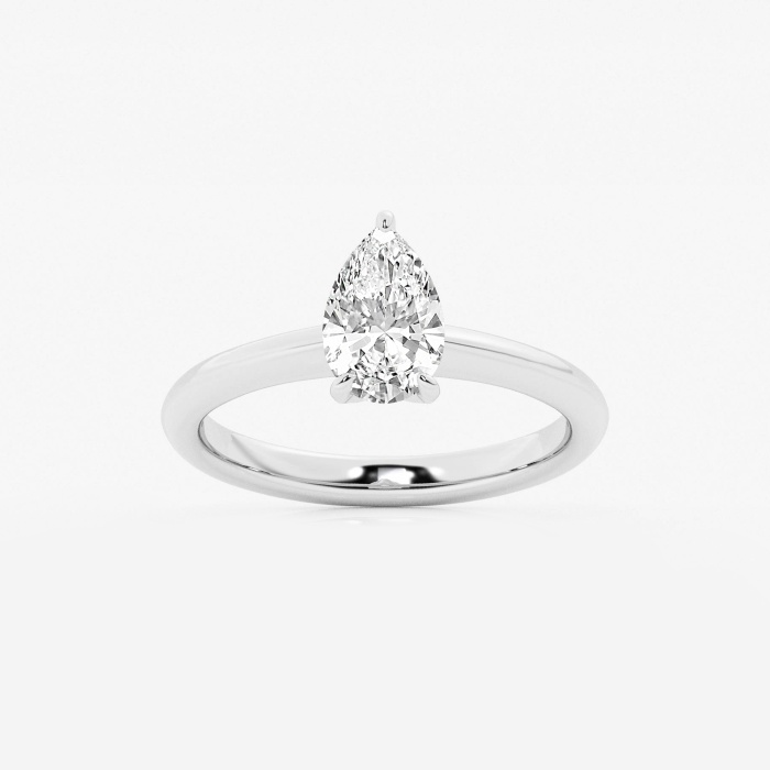 1 ctw Pear Lab Grown Diamond Knife Edge Solitaire Engagement Ring