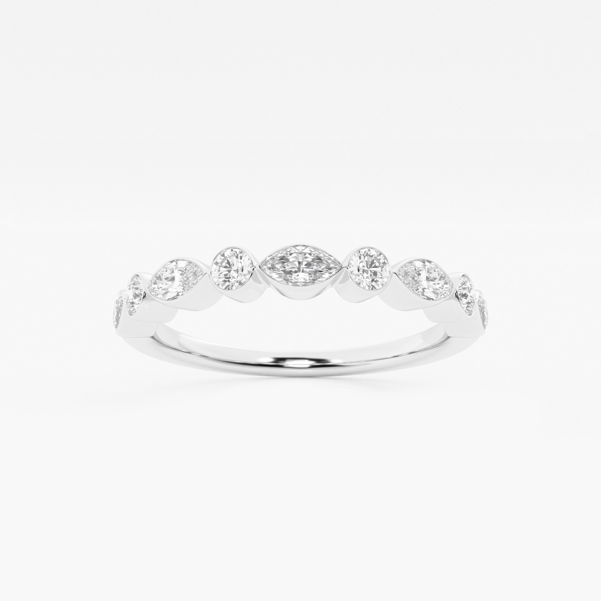 3/8 ctw Round and Marquise Lab Grown Diamond Stackable Ring