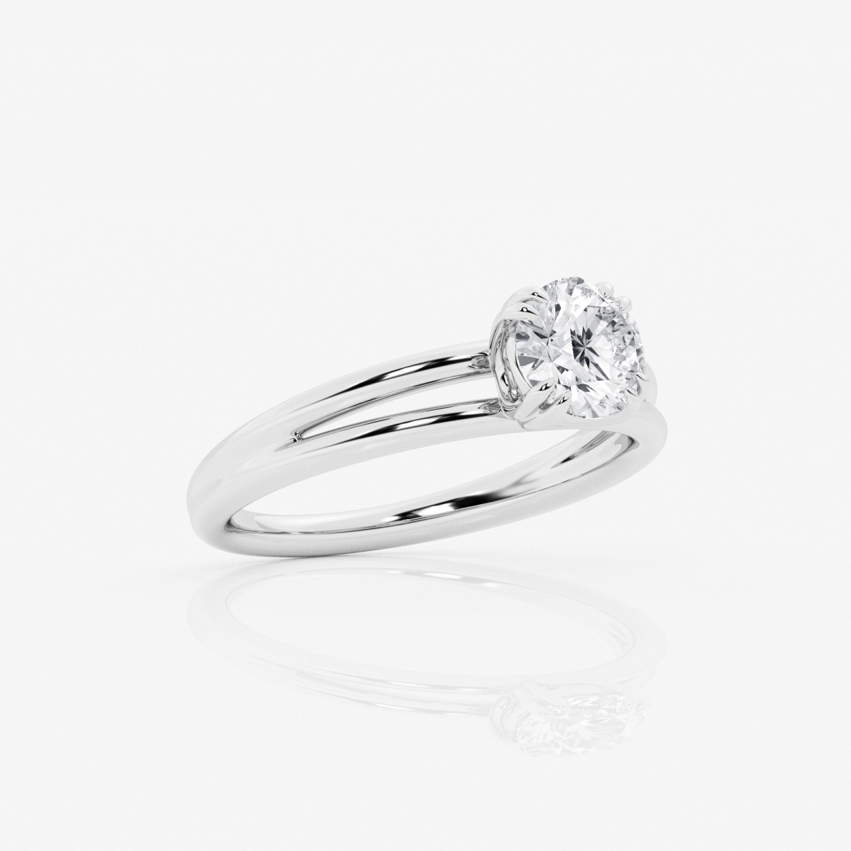 Additional Image 2 for  3/4 ctw Round Lab Grown Diamond Double Band Solitaire Engagement Ring