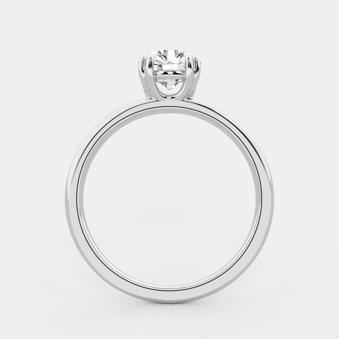 3/4 ctw Round Lab Grown Diamond Double Band Solitaire Engagement Ring