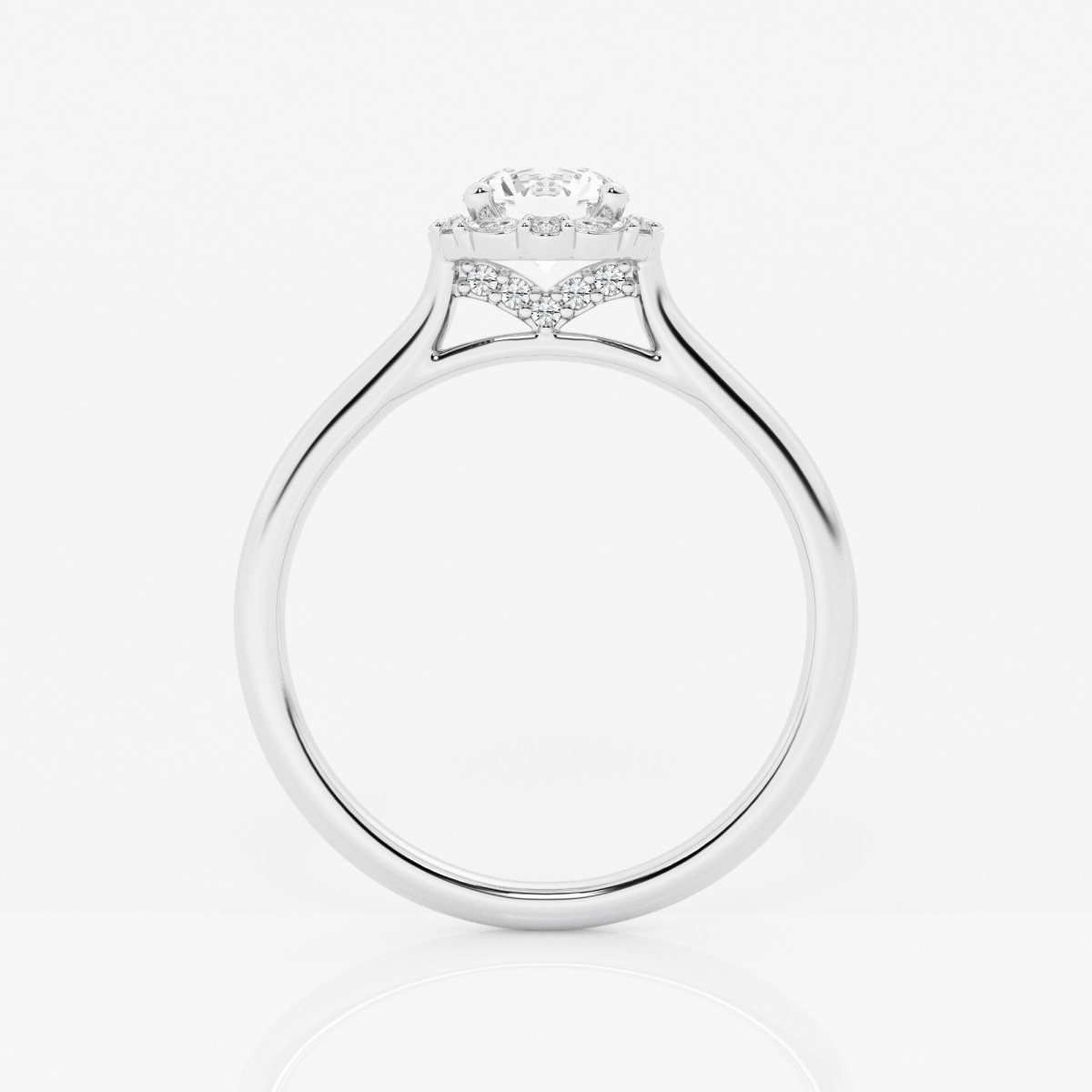 Additional Image 1 for  1 1/8 ctw Round Lab Grown Diamond Marquise and Round with Hidden Accent Profile Halo Engagement Ring