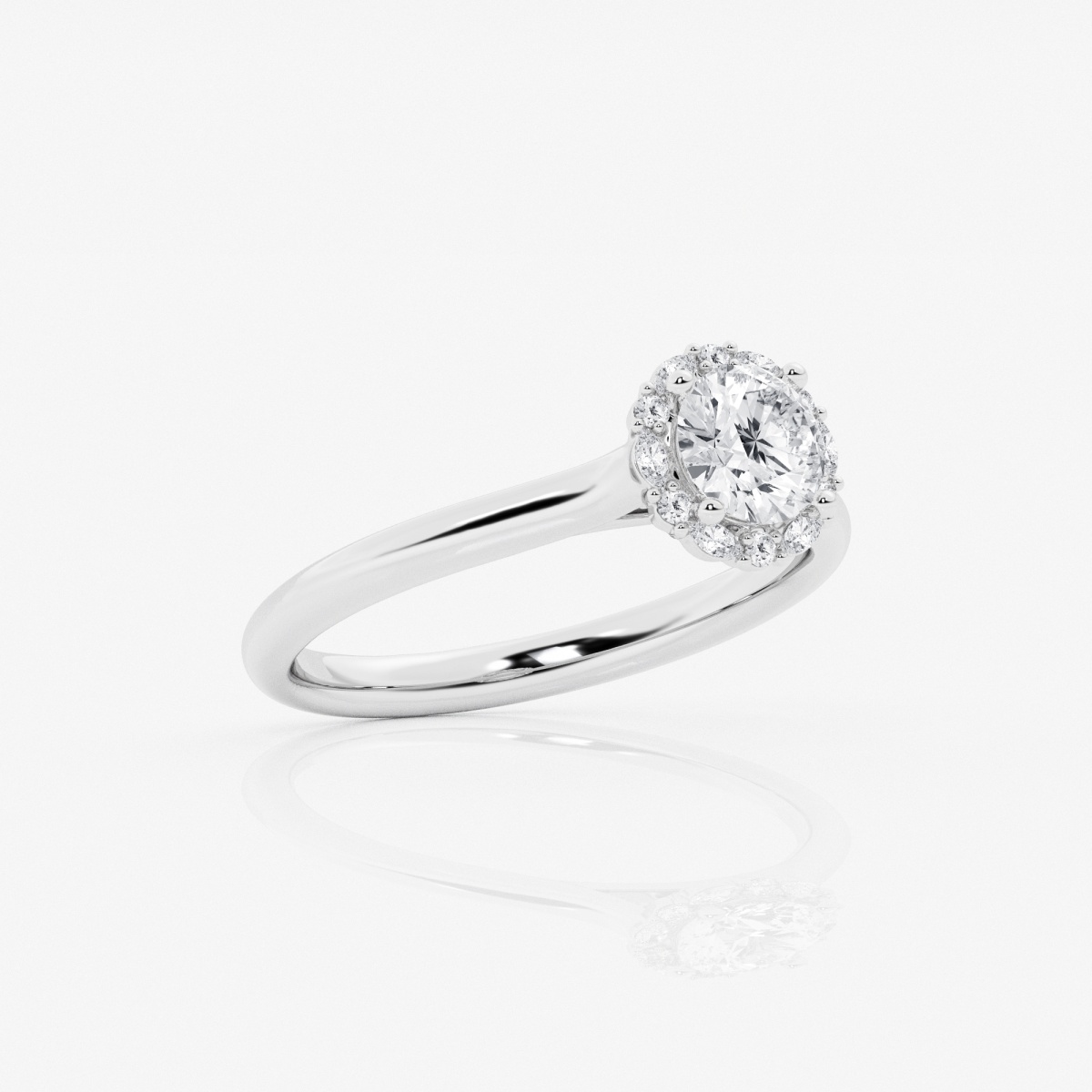 Additional Image 2 for  1 1/8 ctw Round Lab Grown Diamond Marquise and Round with Hidden Accent Profile Halo Engagement Ring