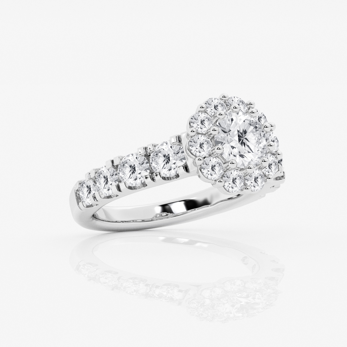 Additional Image 1 for  2 3/4 ctw Round Lab Grown Diamond Split Prong Engagement Ring With Large Halo