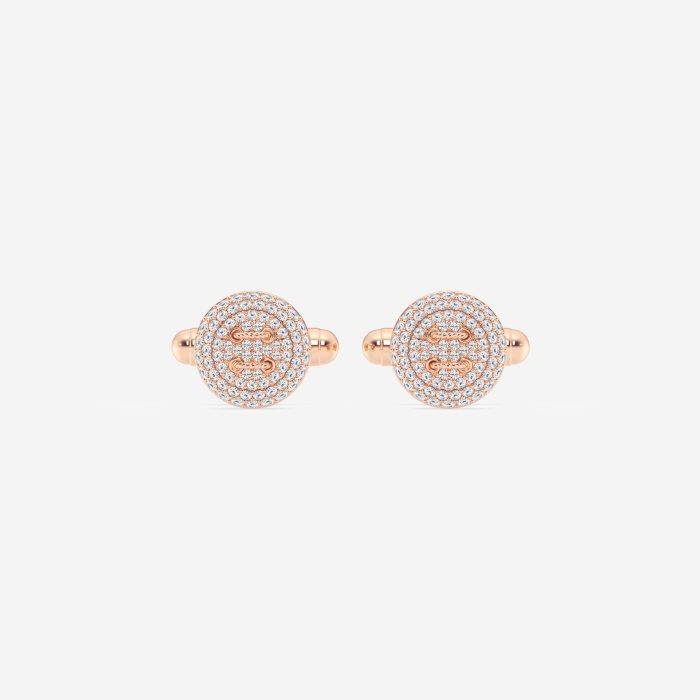 1 1/8 ctw Round Lab Grown Diamond Button Style Cufflinks