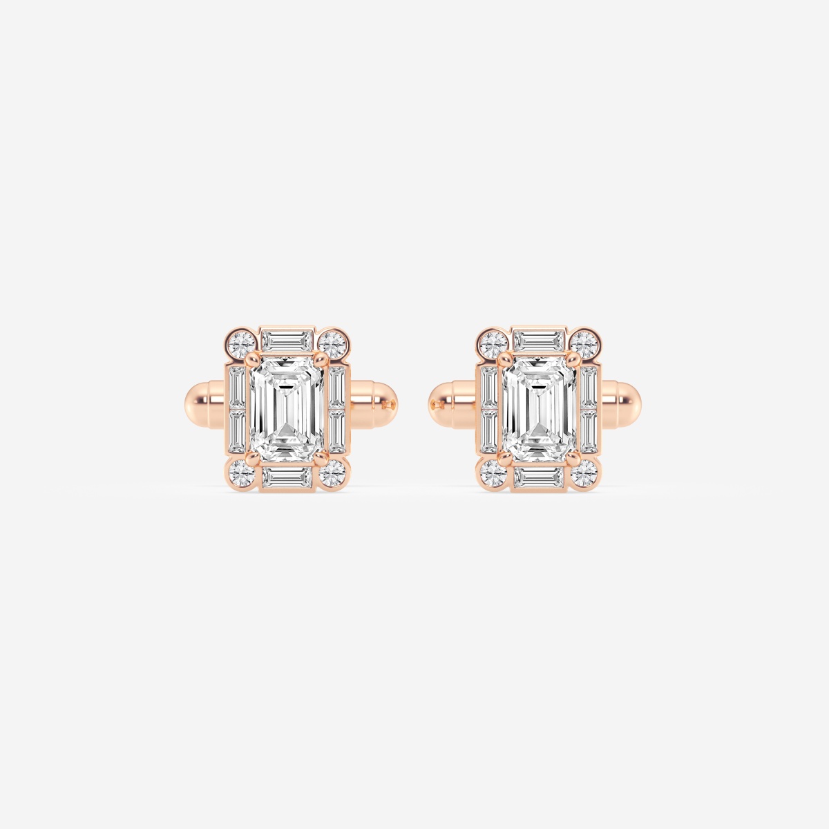 5 1/2 ctw Emerald Lab Grown Diamond Framed Cufflinks