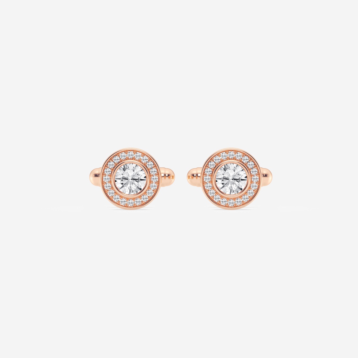 2 2/5 ctw Round Lab Grown Diamond Halo Cufflinks