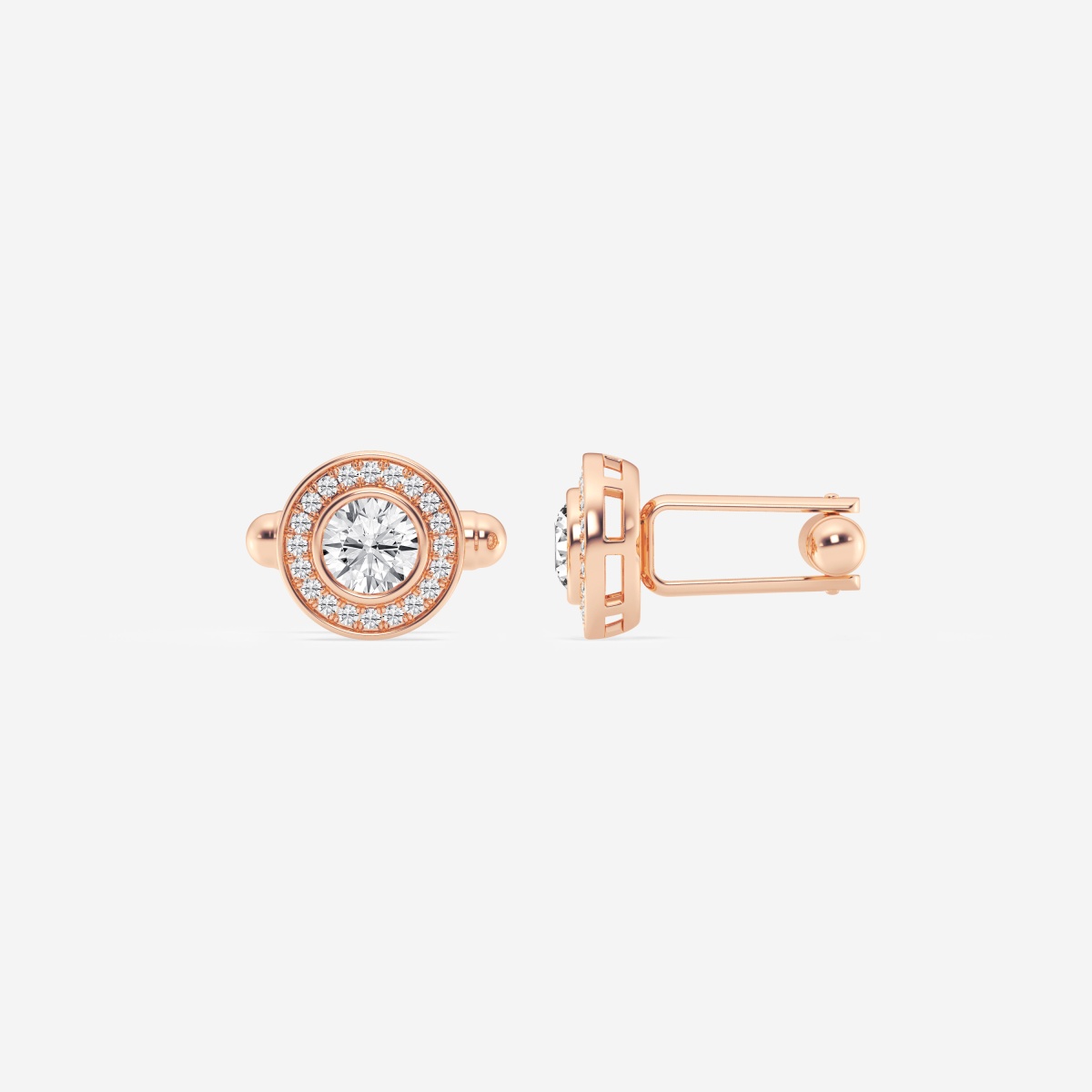 Additional Image 1 for  2 2/5 ctw Round Lab Grown Diamond Halo Cufflinks