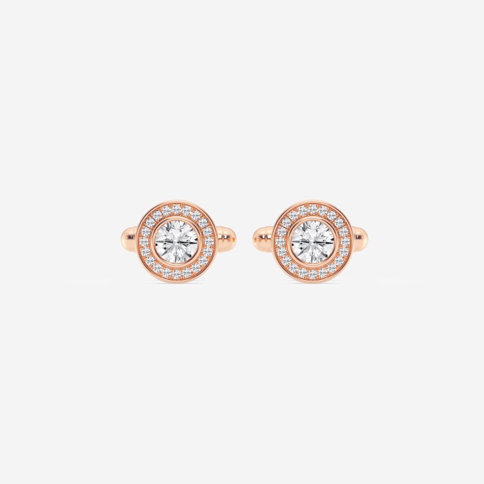2 2/5 ctw Round Lab Grown Diamond Halo Cufflinks