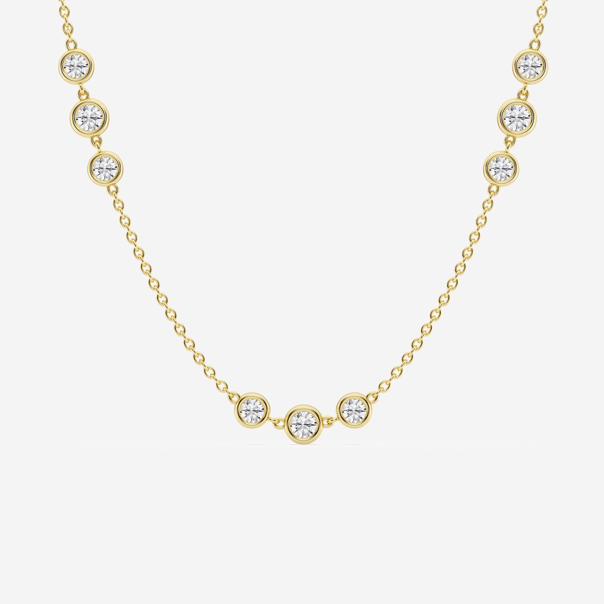5 ctw Round Lab Grown Diamond Bezel Set Fashion Necklace