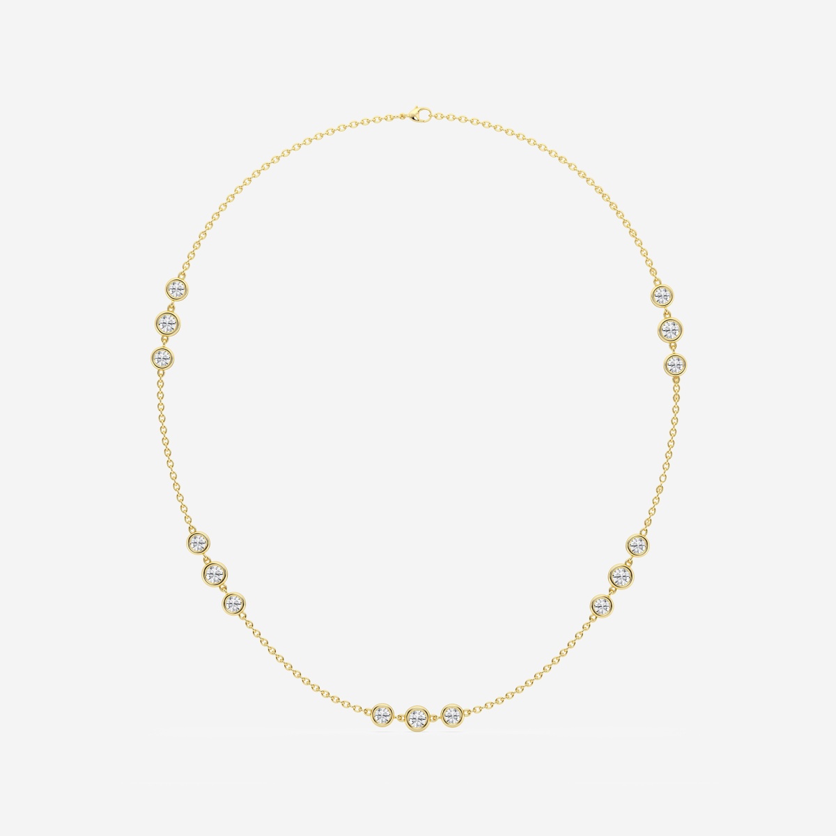 Additional Image 3 for  5 ctw Round Lab Grown Diamond Bezel Set Fashion Necklace
