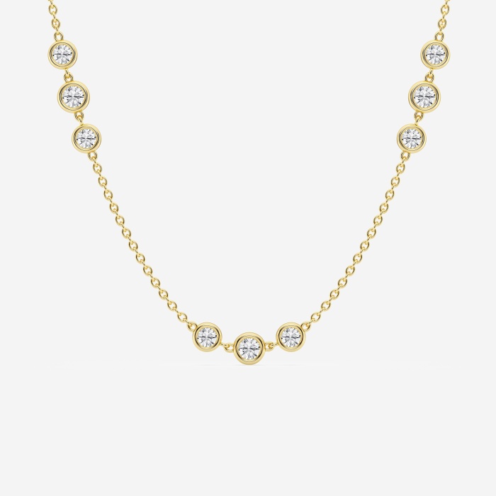 5 ctw Round Lab Grown Diamond Bezel Set Fashion Necklace