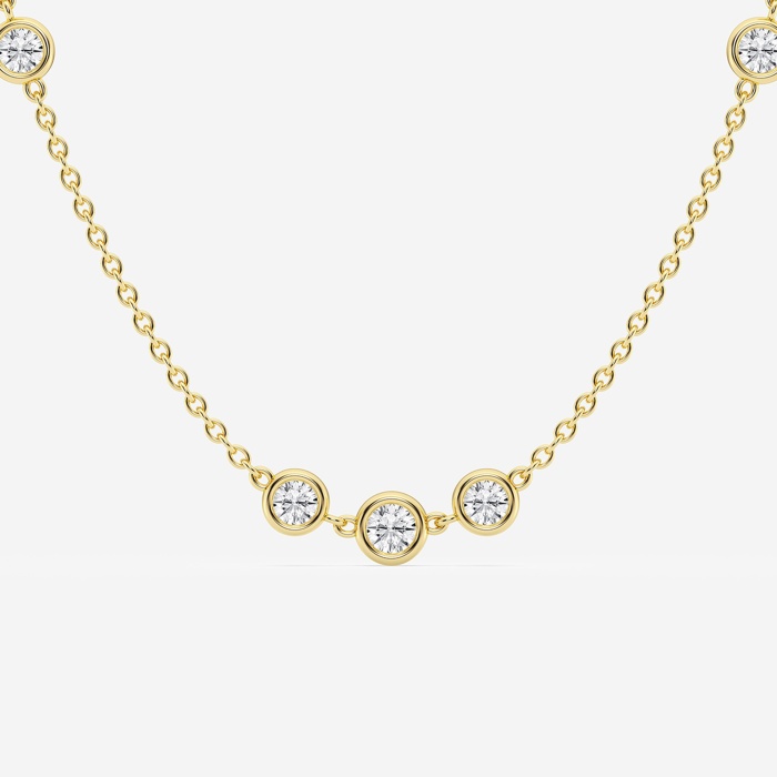 5 ctw Round Lab Grown Diamond Bezel Set Fashion Necklace