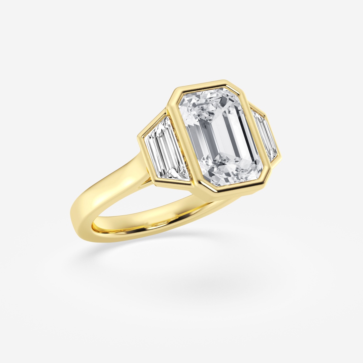 Additional Image 1 for  5 ctw Emerald Lab Grown Diamond Three Stone Engagement Ring