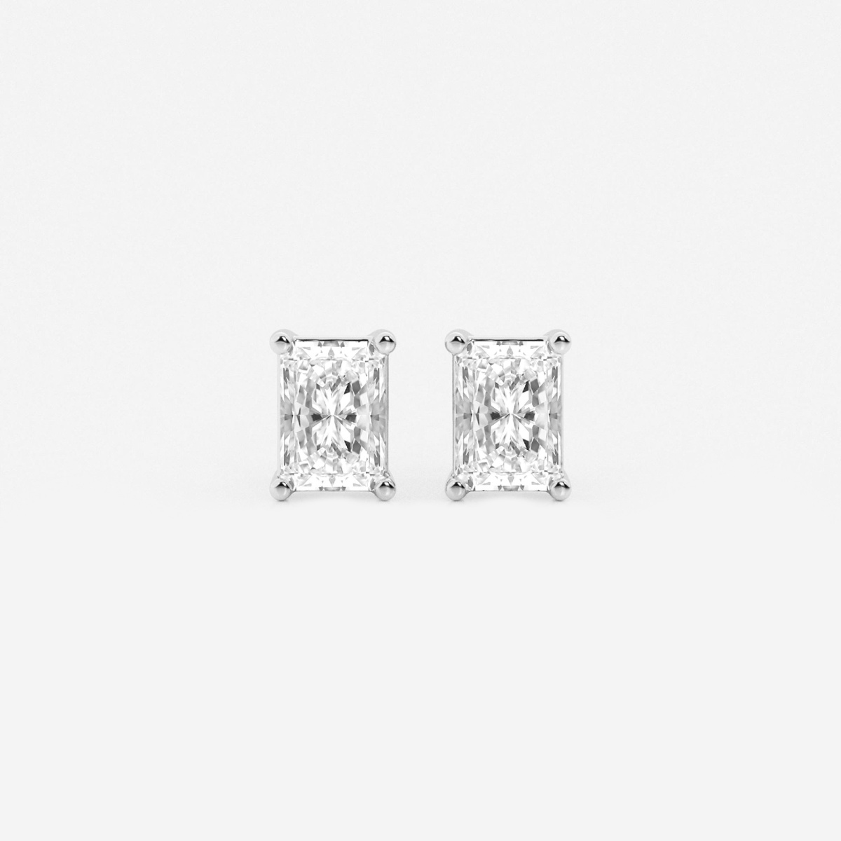 1 ctw Radiant Lab Grown Diamond Four Prong Stud Earrings