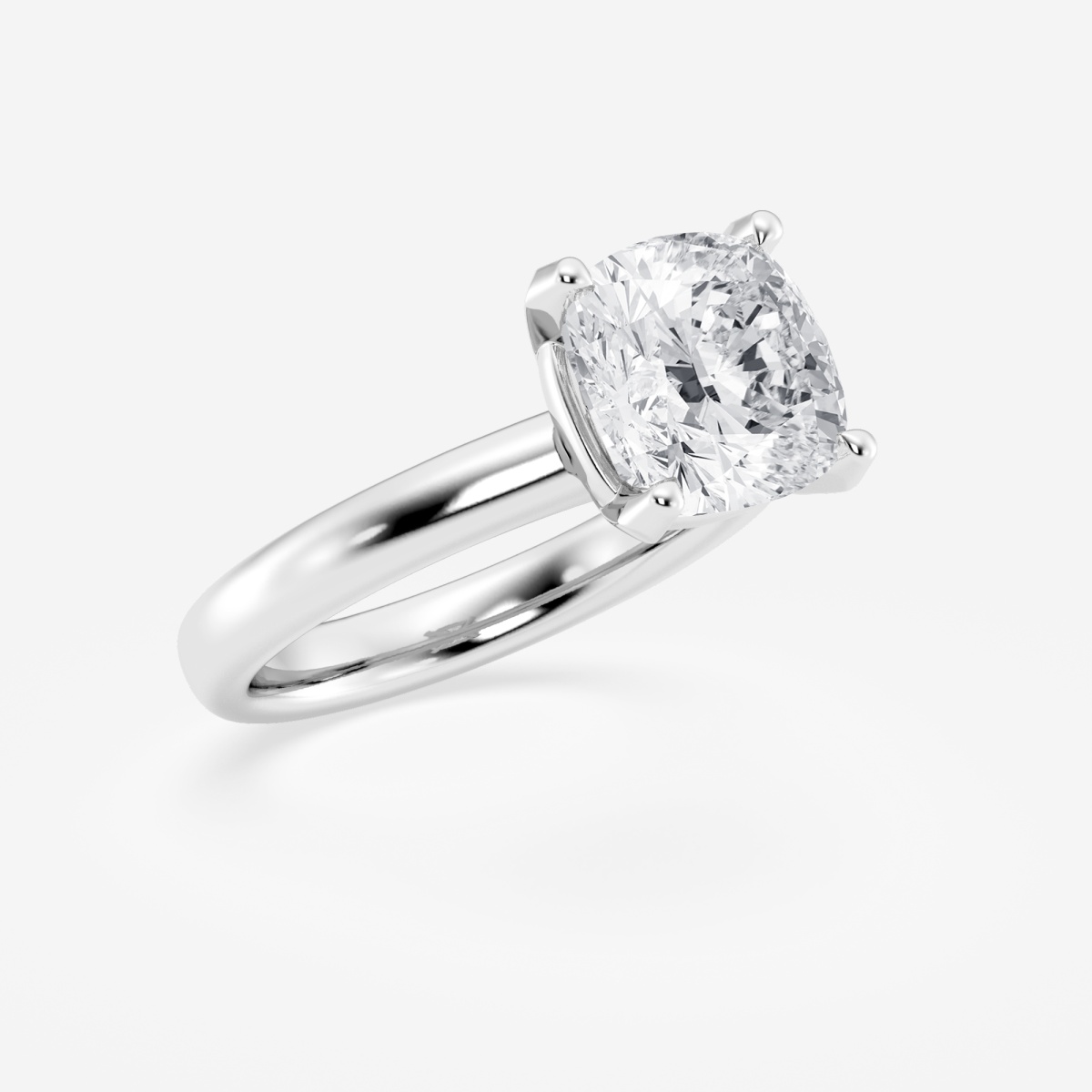 Additional Image 2 for  4 ctw Cushion Lab Grown Diamond Classic Solitaire Engagement Ring