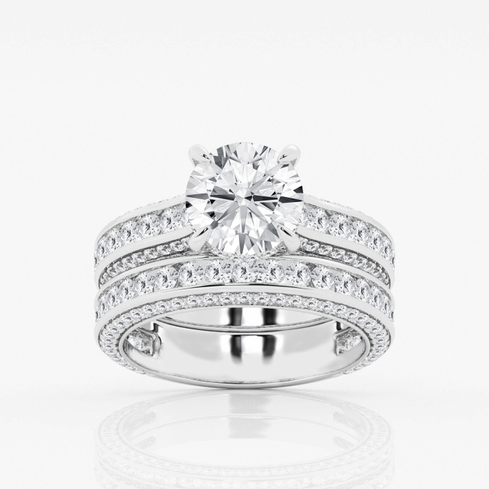 4 3/4 ctw Round Lab Grown Diamond Hidden Halo Bridal Set