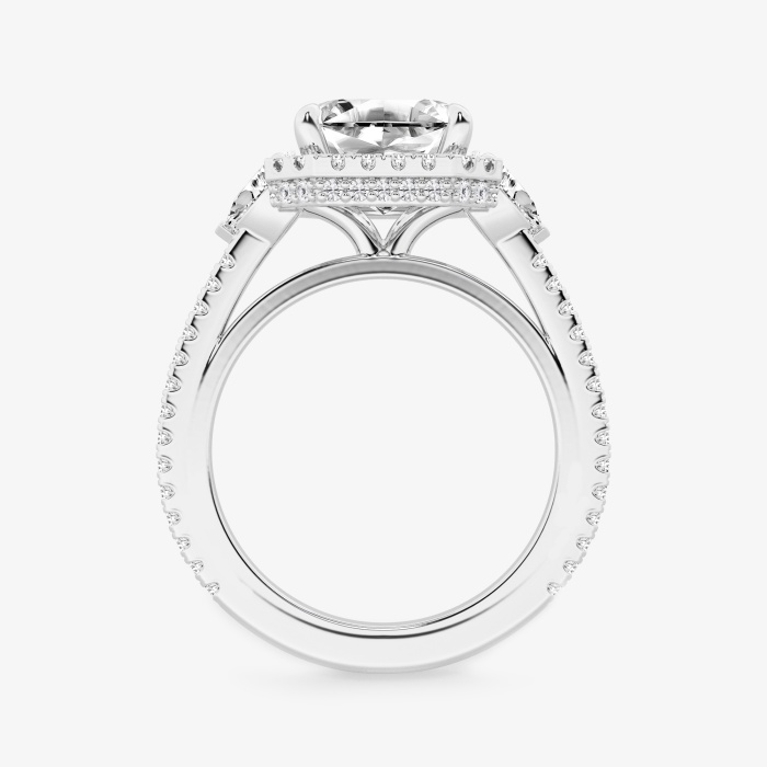 4 ctw Asscher Lab Grown Diamond Hidden Halo Bridal Set