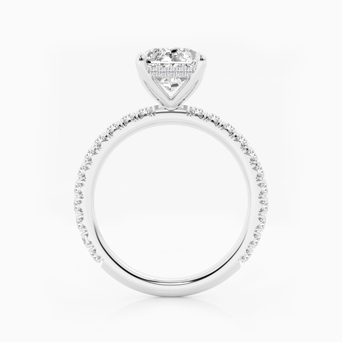 4 1/3 ctw Radiant Lab Grown Diamond Hidden Halo Bridal Set