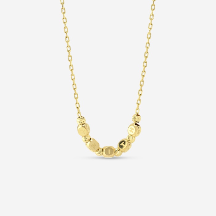 Plain Gold Faith Necklace with Extender