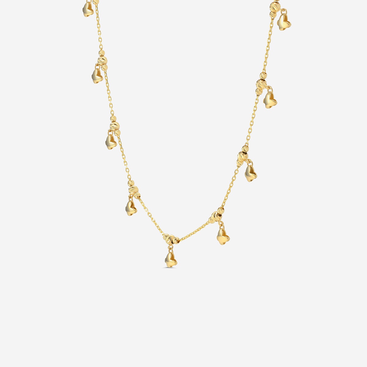Additional Image 1 for  Plain Gold Bead and Butterfly Charms Station Necklace