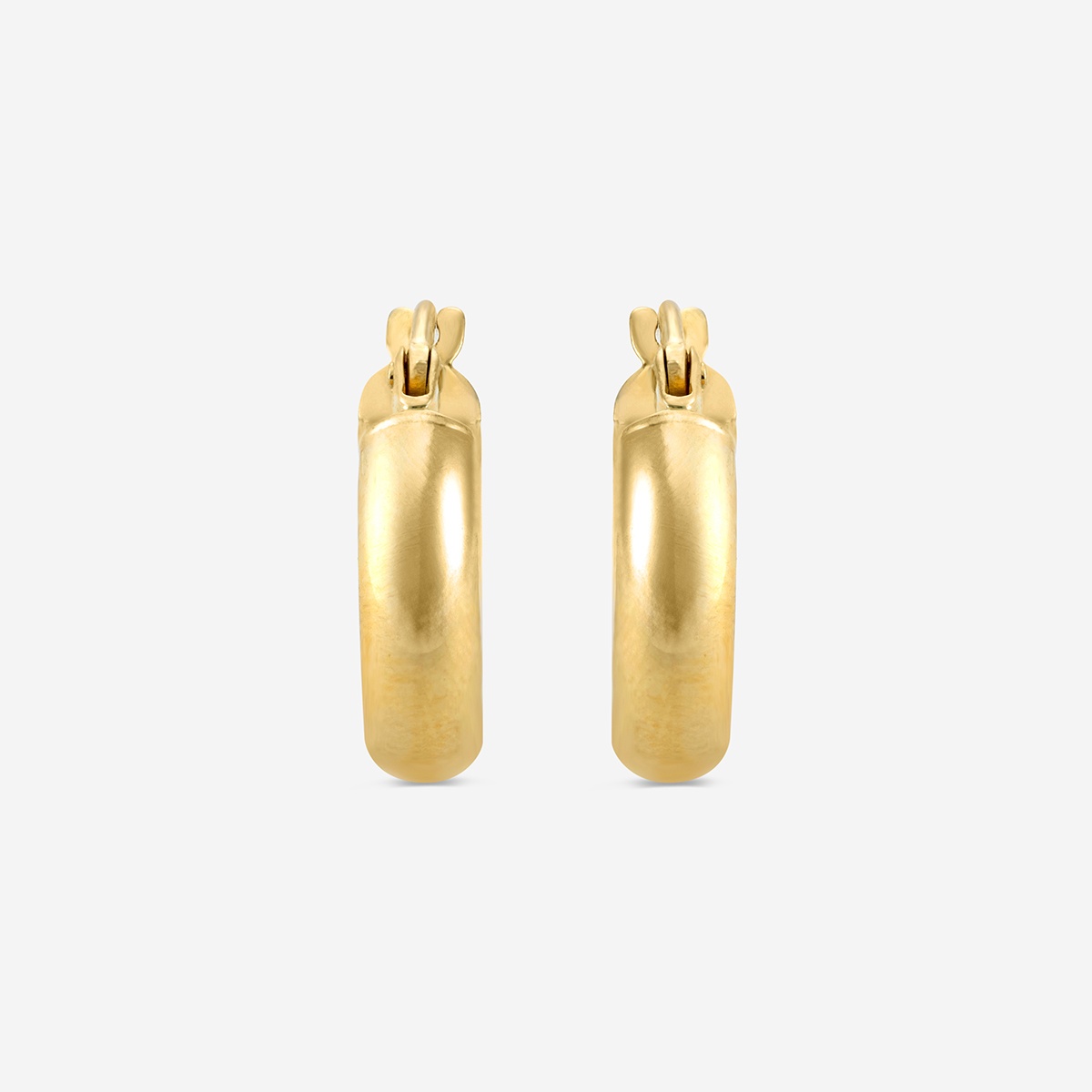 Additional Image 1 for  Plain D-Shape Round Hoop Earrings