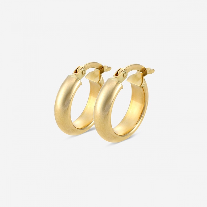 Plain D-Shape Round Hoop Earrings