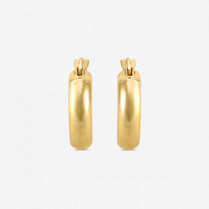 Plain D-Shape Round Hoop Earrings