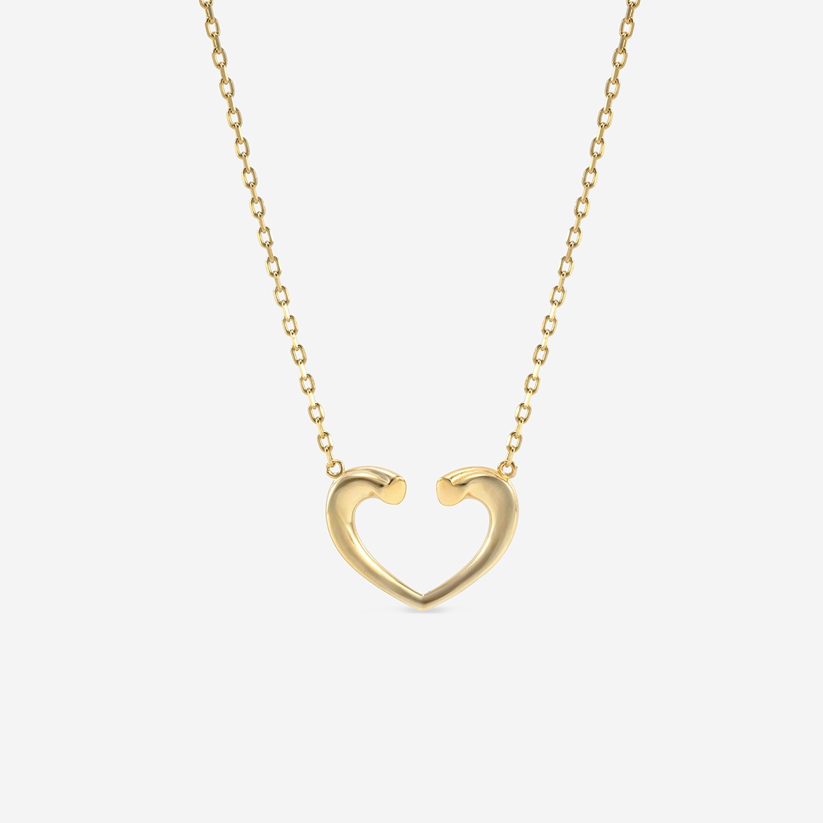 Plain Gold Open Heart Necklace