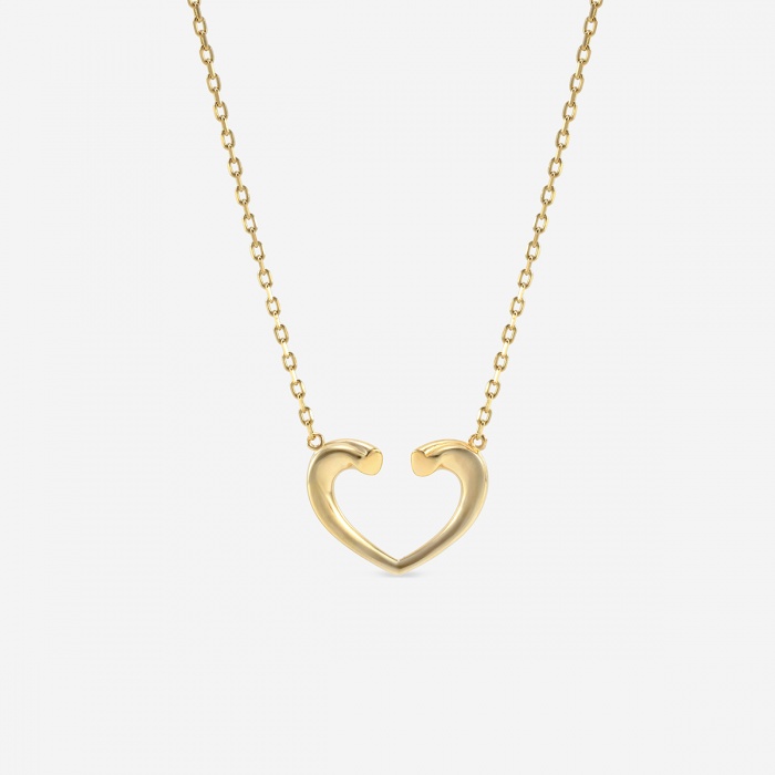 Plain Gold Open Heart Necklace