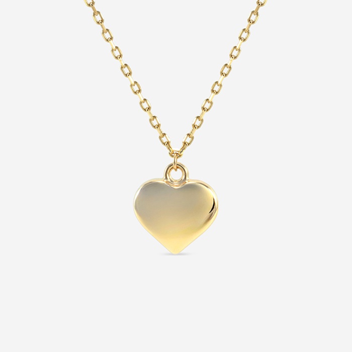 Plain Gold Heart Necklace With Extender