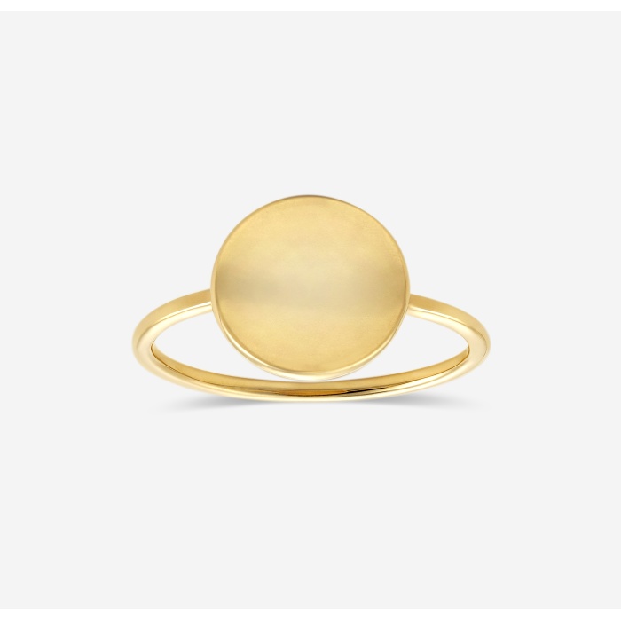 Plain Gold Round Plate Fashion Ring